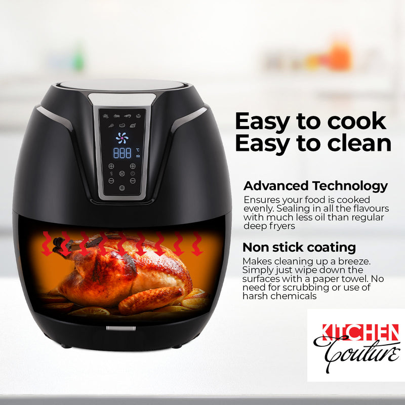 Kitchen Couture 4 Litre Air Fryer Digital Display 1400W Healthy Cooker