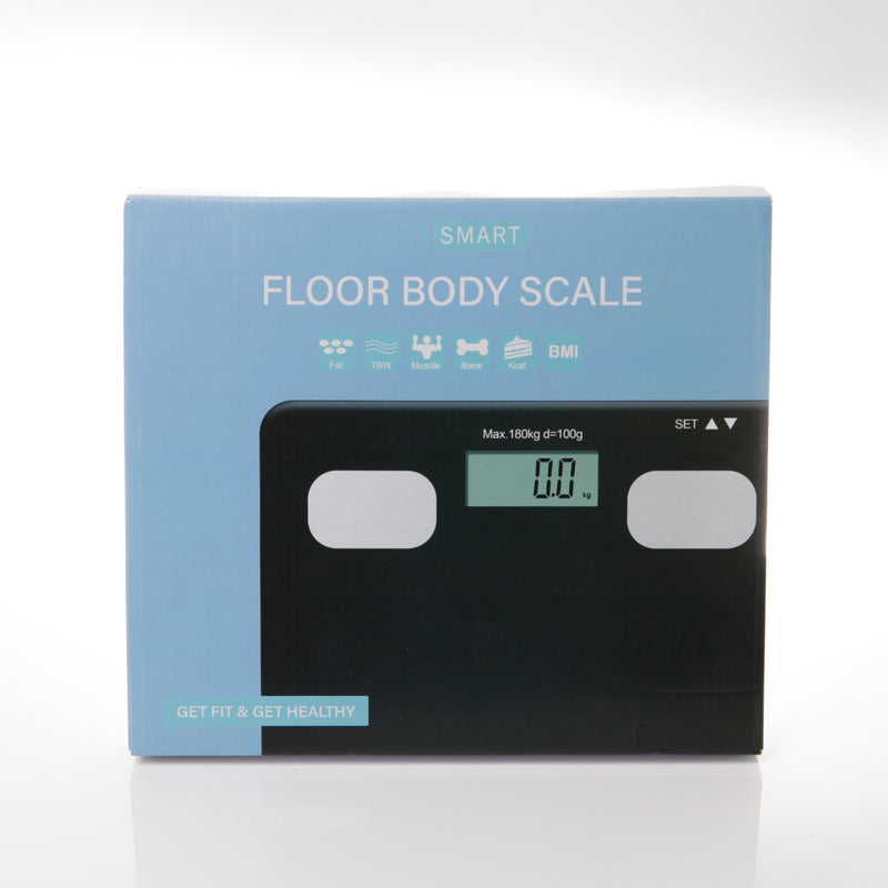 FitSmart Electronic Floor Body Scale Digital LCD Glass Tracker Bathroom