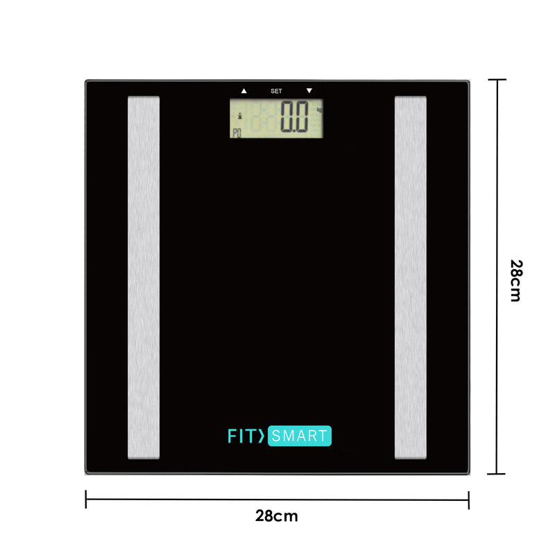 FitSmart Electronic Body Fat Scale 7 in 1 Body Analyser LCD Glass Tracker