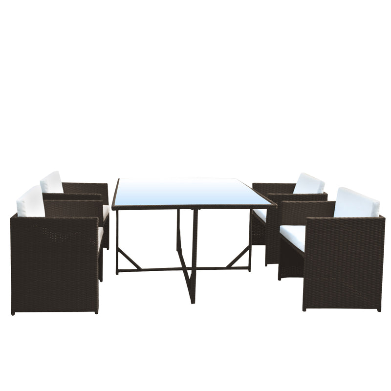 Arcadia Furniture Outdoor Dining Table Set Rattan Table Chairs Garden
