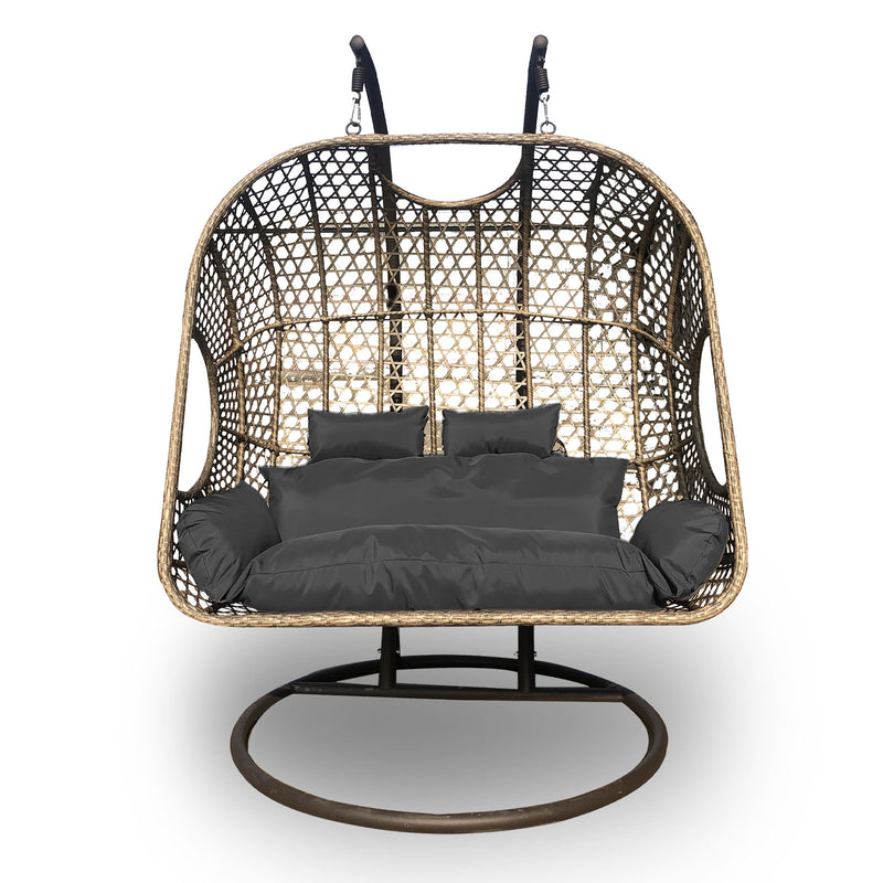 Arcadia Furniture 2 Seater Rocking Egg Chair Outdoor Wicker Rattan Patio Garden