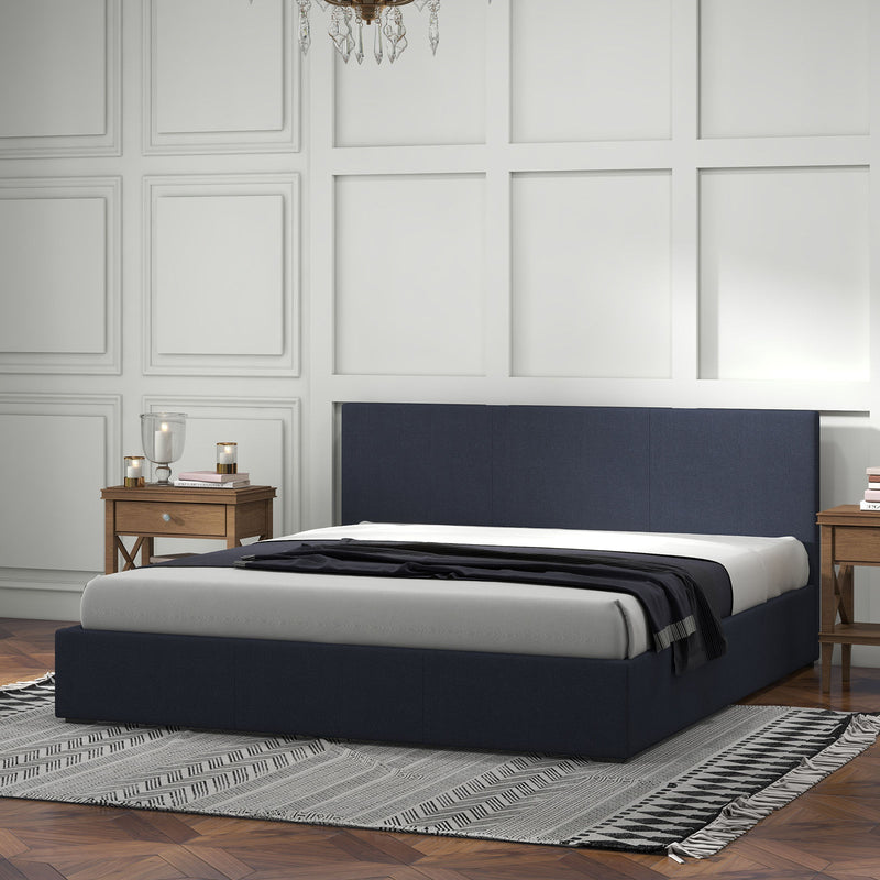 Milano Sienna Luxury Bed Frame Base And Headboard Solid Wood Padded Fabric