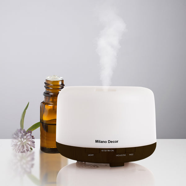 Milano Decor Mood Light Diffuser Ultrasonic Humidifier With 3 Pack Oils