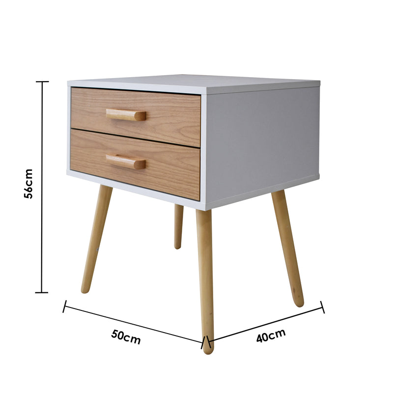 Milano Decor Bedside Table Bronte Drawers Nightstand Unit Cabinet Storage