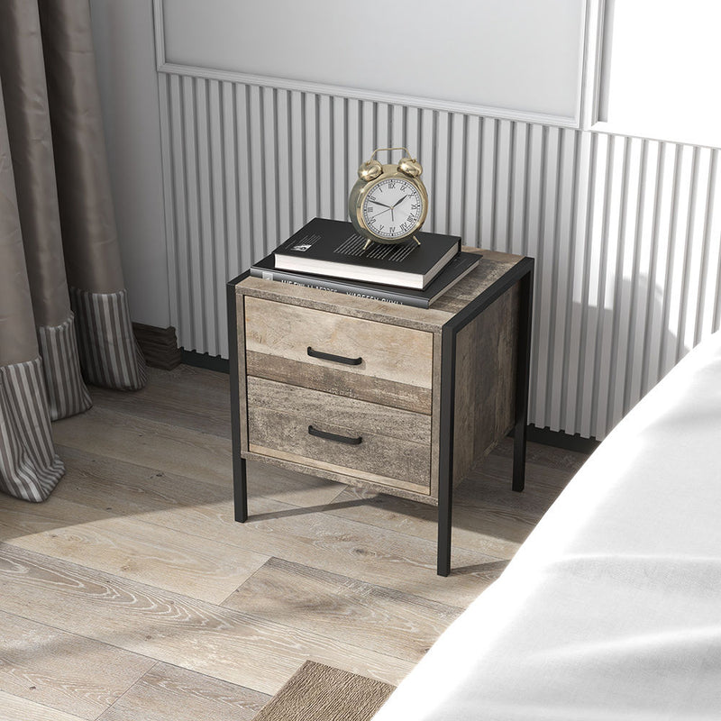 Milano Decor Bedside Table Palm Beach Drawers Nightstand Unit Cabinet Storage