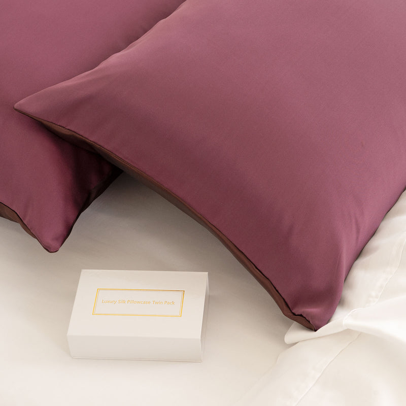 Royal Comfort Mulberry Soft Silk Hypoallergenic Pillowcase Twin Pack