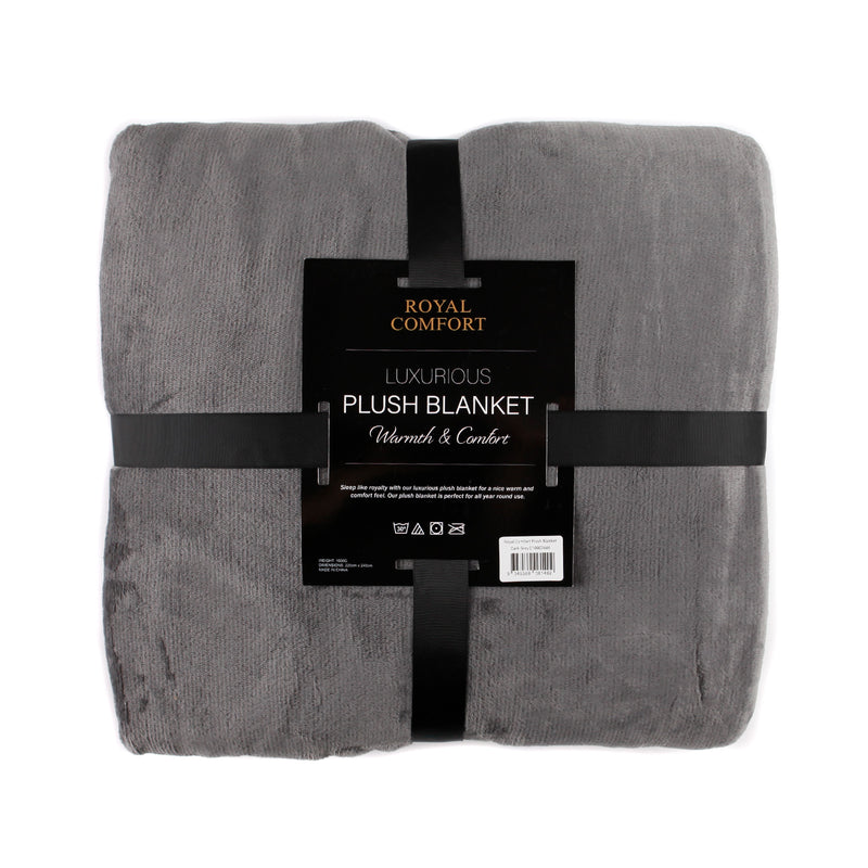 Royal Comfort Plush Blanket Faux Mink Throw Super Soft Large 220cm x 240cm