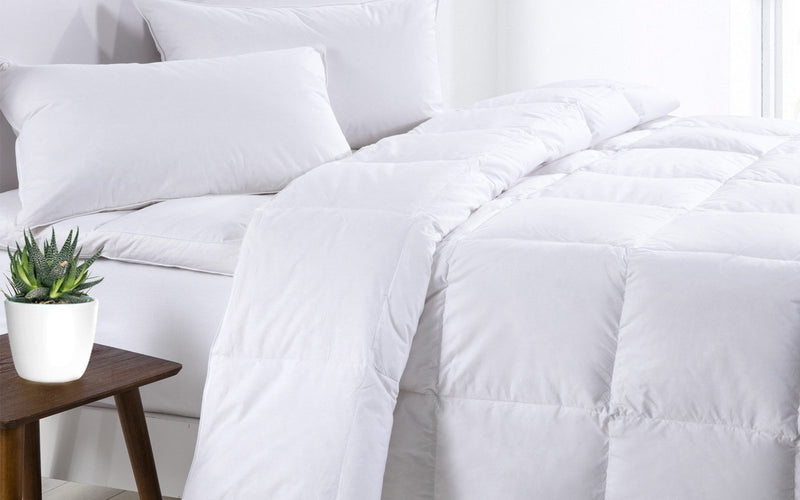 Royal Comfort 500GSM Goose Feather Down Quilt And Bamboo Quilted Pillow Set