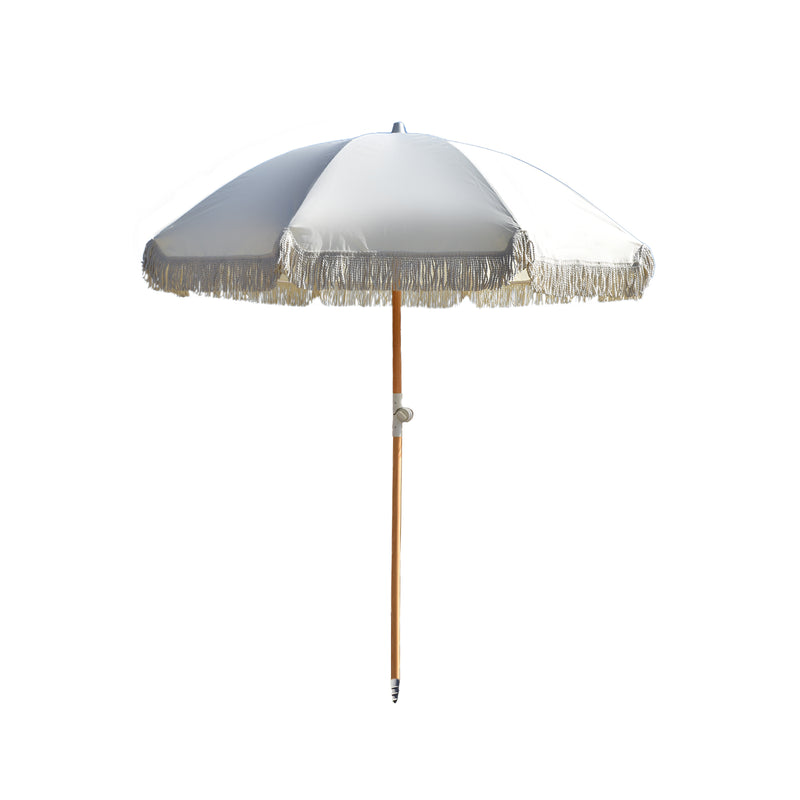 Havana Outdoors Beach Umbrella Portable 2 Metre Fringed Garden Sun Shade Shelter