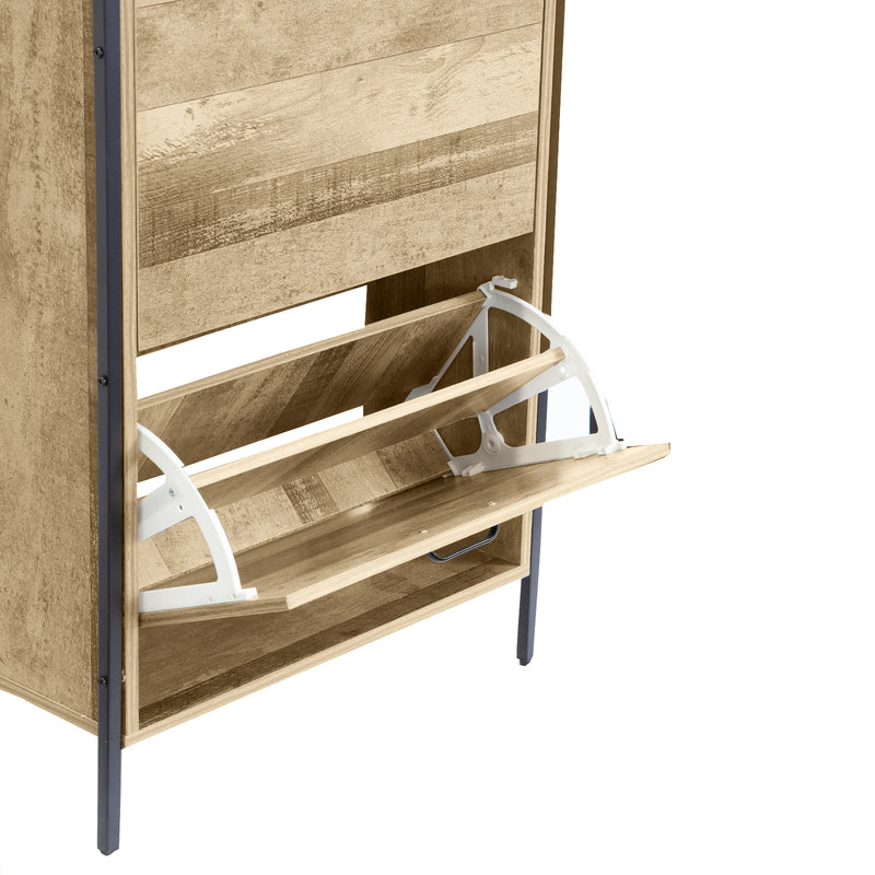 Milano Decor 12 Pair Wooden Shoe Cabinet Drawer Storage