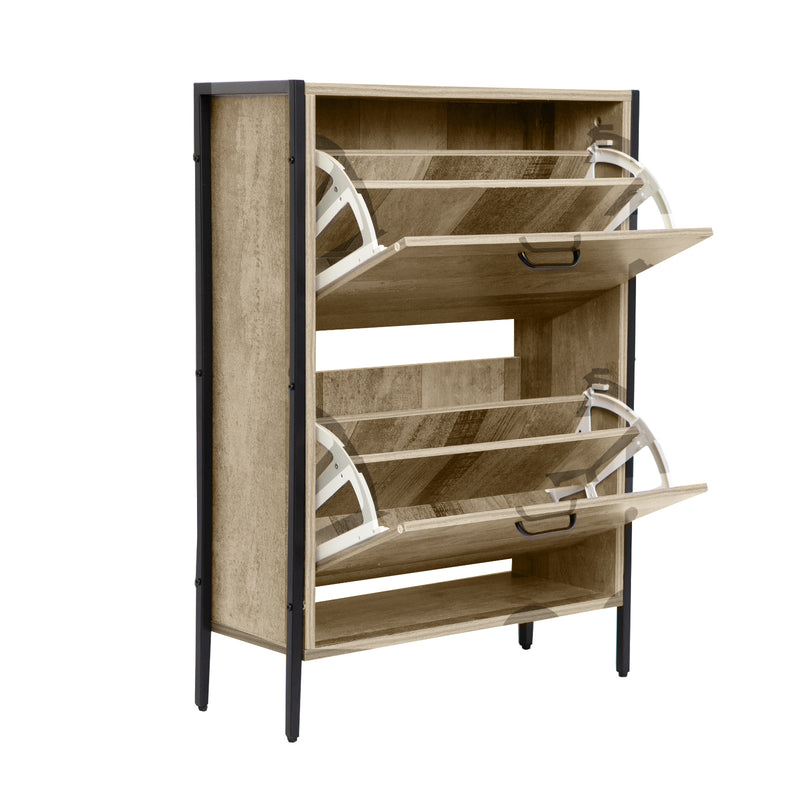 Milano Decor 12 Pair Wooden Shoe Cabinet Drawer Storage