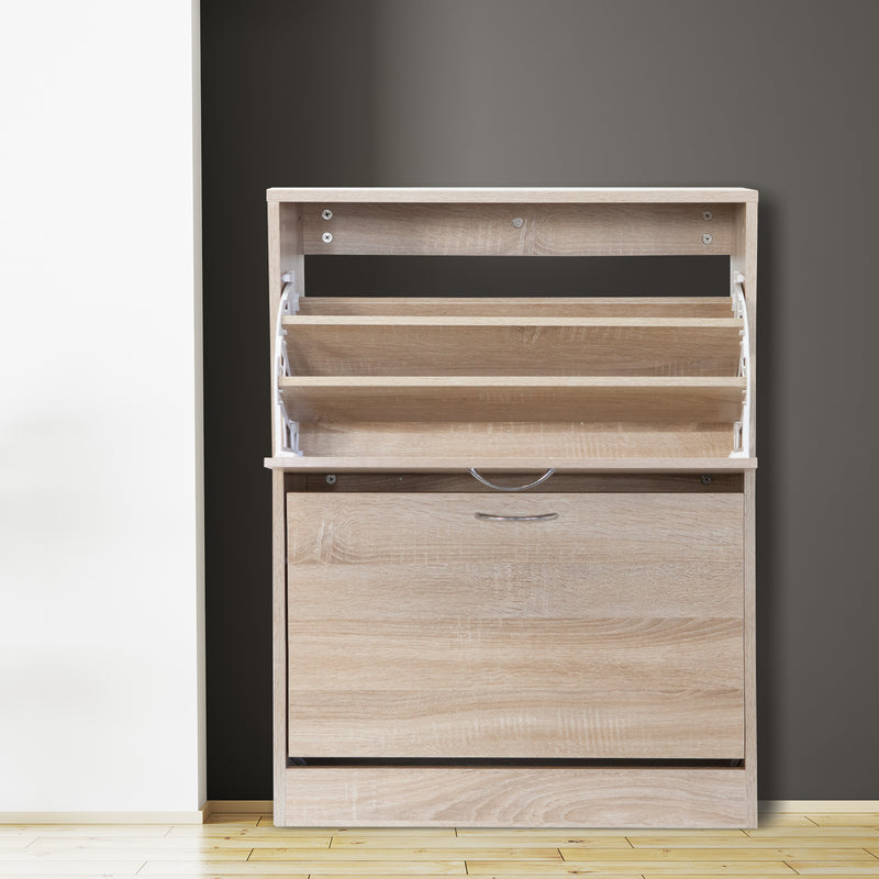 Milano Decor 24 Pair Wooden Shoe Cabinet Drawer Storage