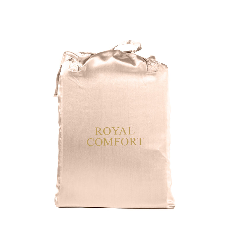 Royal Comfort Satin Sheet Set 3 Piece Fitted Sheet Pillowcase Soft Silky Smooth
