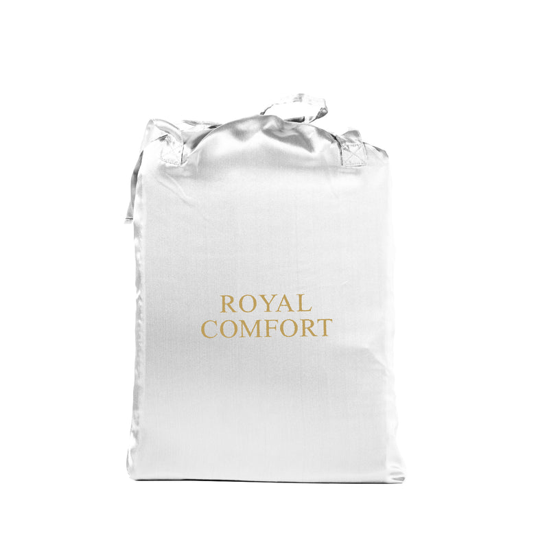 Royal Comfort Satin Sheet Set 4 Piece Fitted Flat Sheet Pillowcases Silky Smooth