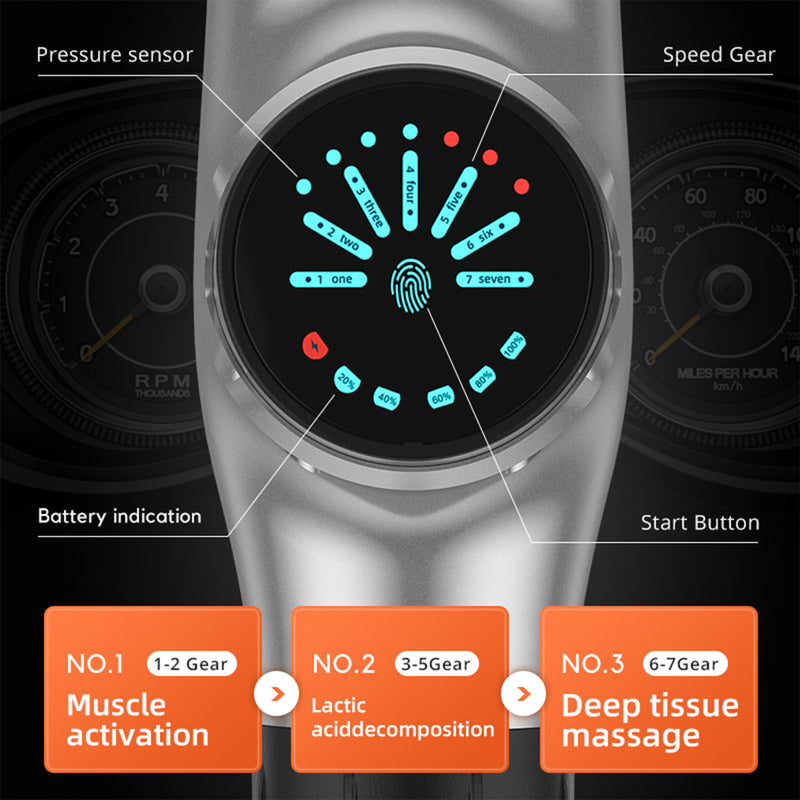 FitSmart Chiro Pro Vibration Massage Device 7 Levels 8 Heads LED Screen Portable