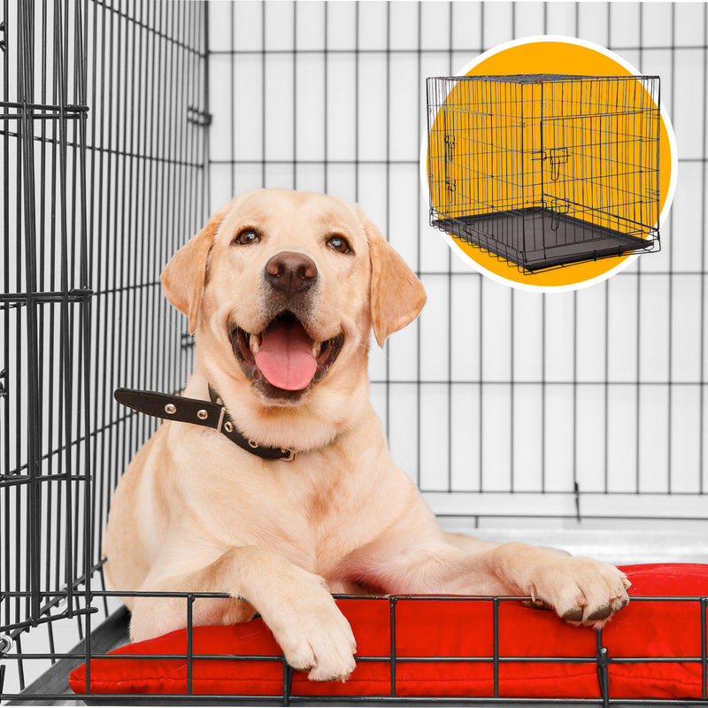 4Paws Dog Cage Pet Crate Cat Puppy Metal Cage ABS Tray Foldable Portable