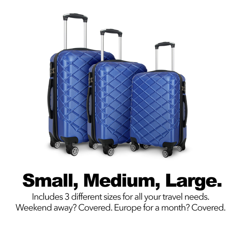 Milano Decor Luxury Travel Luggage Set ABS Hard Case Durable Lightweight