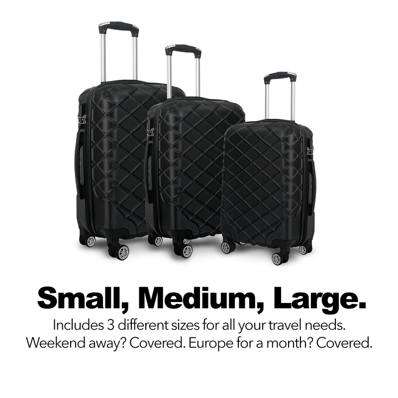 Milano Decor Luxury Travel Luggage Set ABS Hard Case Durable Lightweight