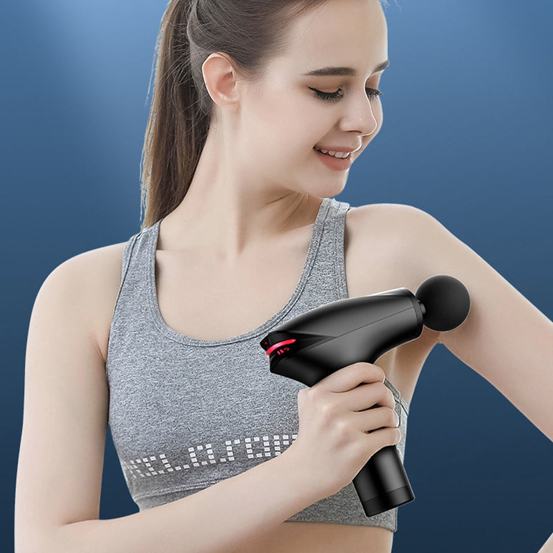 FitSmart FS-1000 Pro Relief Massage Gun Portable USB Charge Cold Compress Black