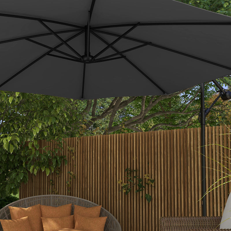Milano 3M Outdoor Umbrella Cantilever With Protective Cover Patio Garden Shade