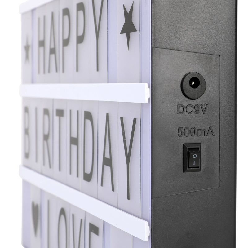 Battery Powered LED Light Cinematic Decorative Letter Box 85 Letters Numbers
