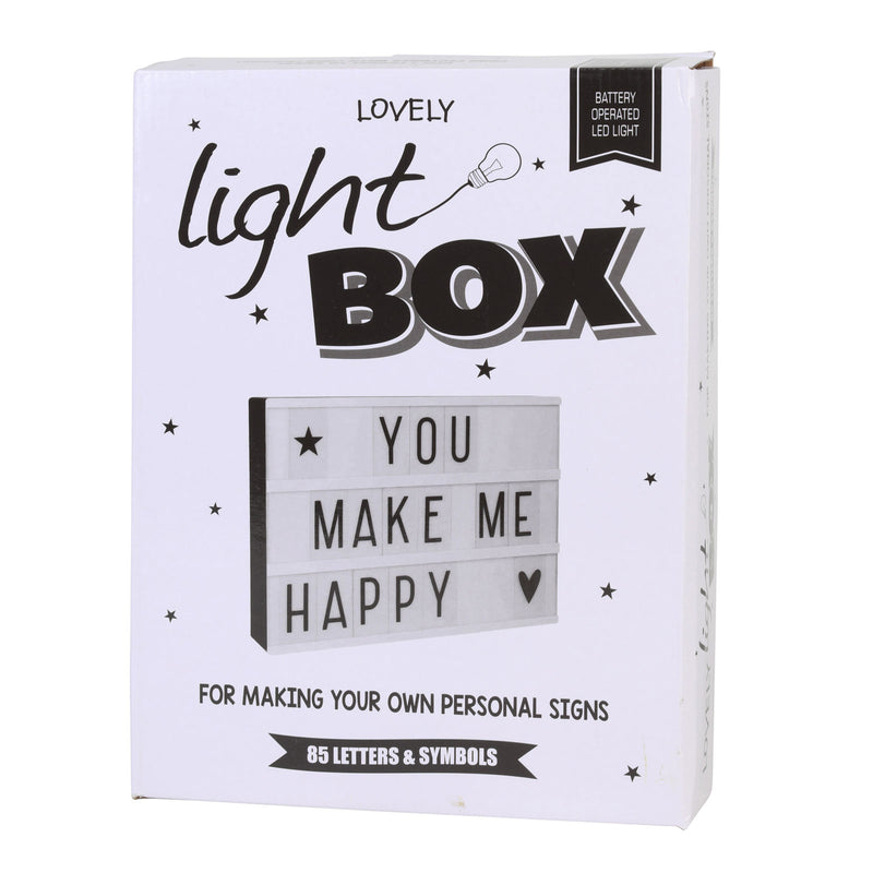 Battery Powered LED Light Cinematic Decorative Letter Box 85 Letters Numbers