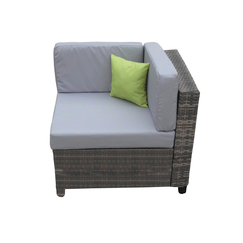 Milano 7 Piece Wicker Rattan Sofa Set Grey Outdoor Lounge Furniture
