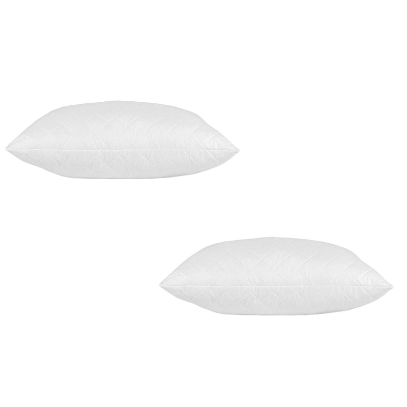 2 x Royal Comfort Pillows Luxury Bamboo Blend Quilted Extra Fill Support