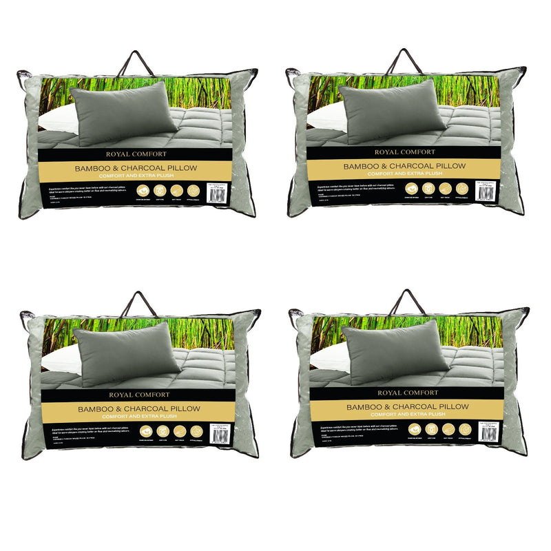 4 x Royal Comfort Bamboo Pillows Hotel Quality Luxury