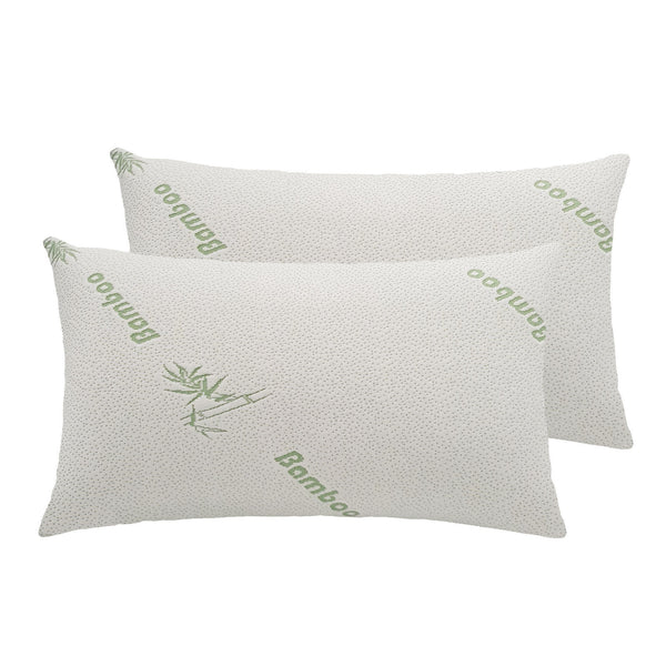 Royal Comfort Large Bamboo Blend Memory Foam Pillows 45 x 75cm - 2 x 1 Packs