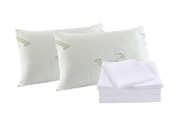 Royal Comfort Bamboo Blend Sheet Set 1000TC and Bamboo Pillows 2 Pack Ultra Soft