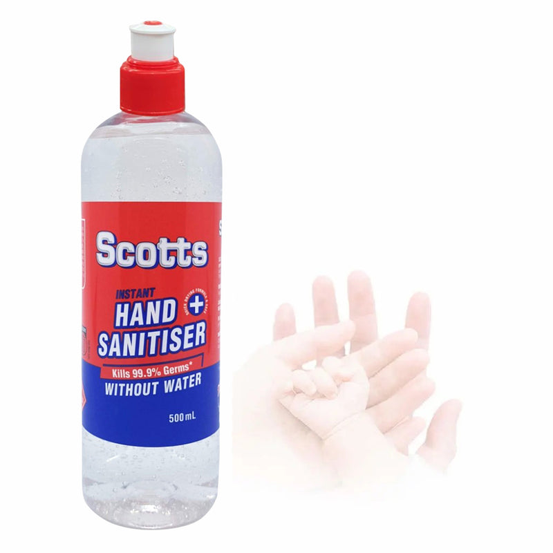2 x Bottles 500ml Scotts Instant Hand Sanitiser Alcohol-Based AustralIan Made