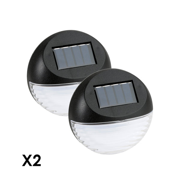 Utmark Round Solar LED Solar Fence Lights x 2 Pack