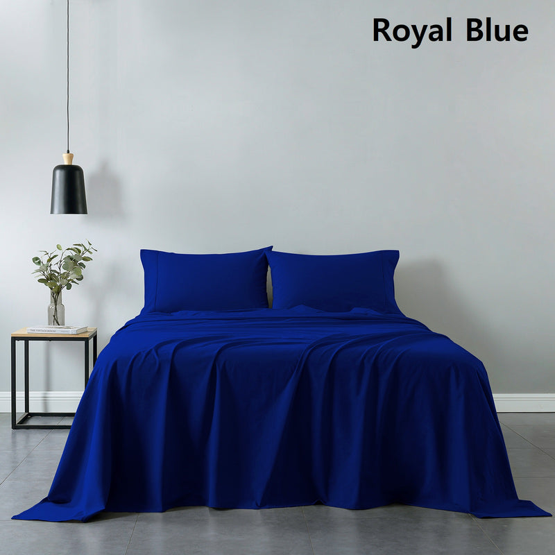Royal Comfort 100% Cotton Soft Sheet Set And 2 Duck Feather Down Pillows Set