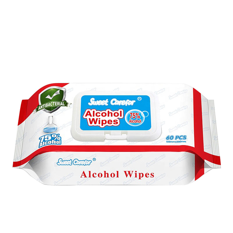 48 x Packs / 2 Cartons / 2880 Wipes - 75% Alcohol Hand Surface Use